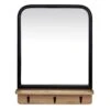 Ty Pennington Black Framed Wall Mirror With Shelf & Hooks, 15x20 -Luxeframe Shop ty pennington black framed wall mirror with shelf hooks 15x20 1