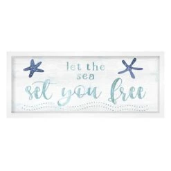 Ty Pennington Framed Let The Sea Set You Free Wall Sign, 21x9