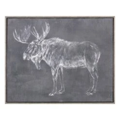 Ty Pennington Framed Moose Sketch Canvas Wall Art, 20x16