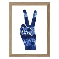 Ty Pennington Glass Framed Peace Sign Print Wall Art, 12x16
