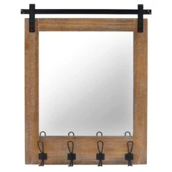 Ty Pennington Metal With Hooks Wall Mirror, 24x31