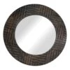 Ty Pennington Round Carved Wood Wall Mirror, 24" -Luxeframe Shop ty pennington round carved wood wall mirror 24