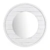 Ty Pennington White Faux Wood Round Wall Mirror, 30" -Luxeframe Shop ty pennington white faux wood round wall mirror 30
