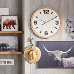 Ty Pennington Wooden Wall Clock, 28" -Luxeframe Shop ty pennington wooden wall clock 28 2