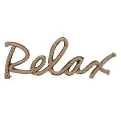 Typography Wooden Relax Wall Sign, 14x6