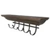 Walnut Wood Colonial Wall Shelf With Hooks, 24x7 -Luxeframe Shop walnut wood colonial wall shelf with hooks 24x7 1