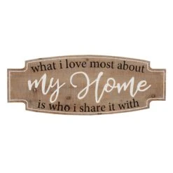 What I Love Most About My Home Is Who I Share It With Wall Sign, 36x14
