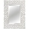 White Antique Floral Polyurethane Wall Mirror, 41x55
