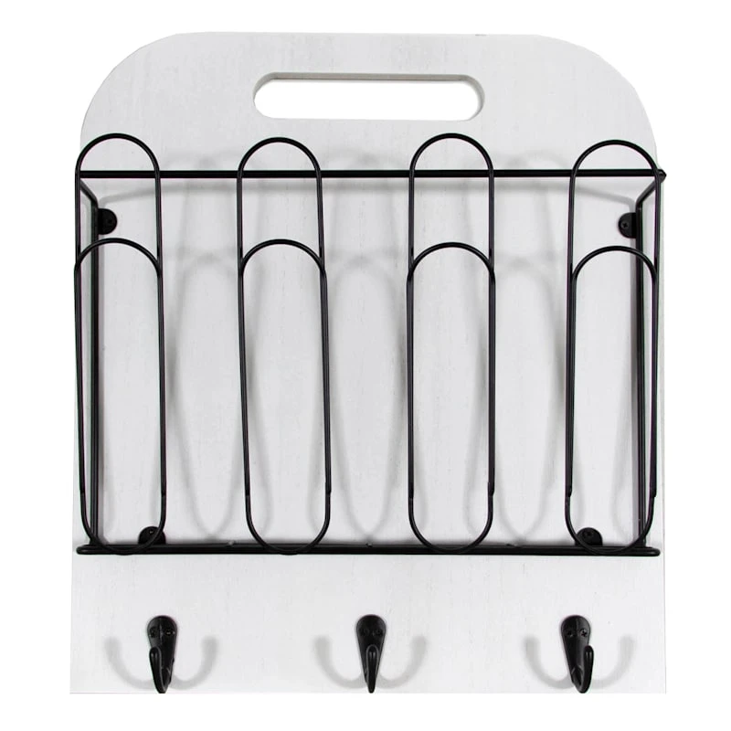 White & Black Entryway Wall Organizer, 12x14 1 White & Black Entryway Wall Organizer, 12x14