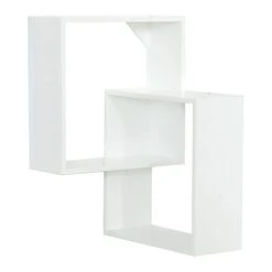 White Faux Wood Cube Ledge, 12x18