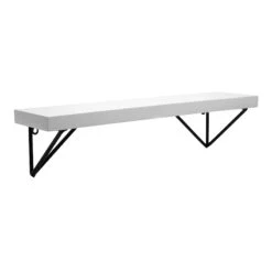 White Faux Wood Wall Shelf, 24"