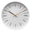 White & Gold Accent Clock, 12"