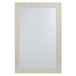 White & Gold Textured Wall Mirror, 24x36