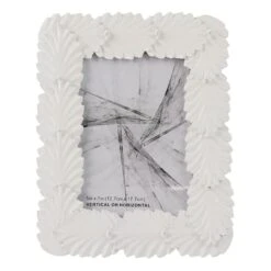 White Leaves Tabletop Photo Frame, 5x7
