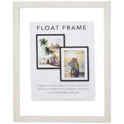 White Linear Profile Floating Wall Frame, 11x14
