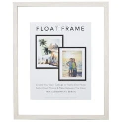 White Linear Profile Floating Wall Frame, 16x20