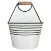 White Metal Wall Planter With Wooden Handle, 8x10 -Luxeframe Shop white metal wall planter with wooden handle 8x10 1