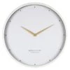 White Metal Wood Round Wall Clock, 20"
