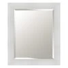 White Ridged Glossy Wall Mirror, 21x25