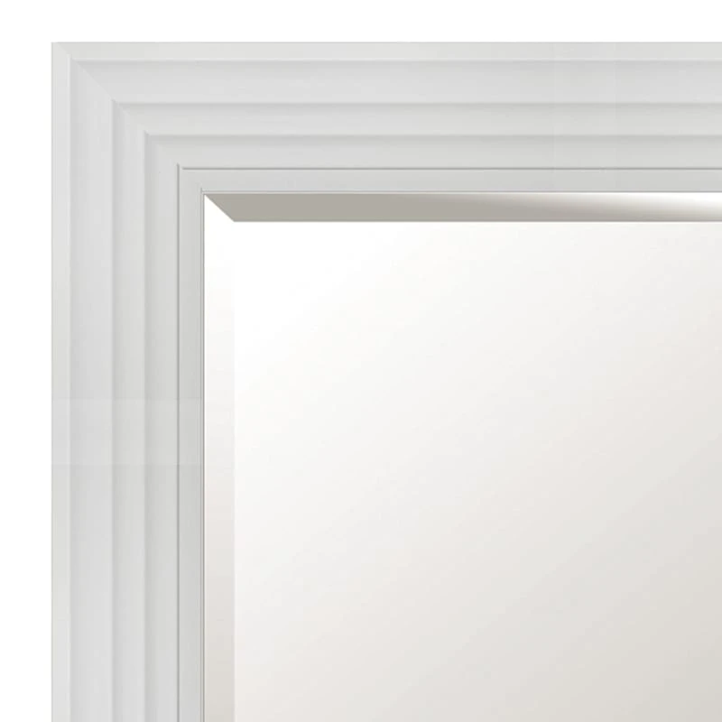 White Ridged Glossy Wall Mirror, 21x25 2 White Ridged Glossy Wall Mirror, 21x25 - Image 2