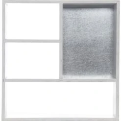 White Wall & Galvanized Metal Cubby With Magnetic Board, 18"