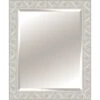 White Wood Floral Antique Wall Mirror, 30x42