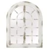 White Wooden Window Wall Mirror, 36x47