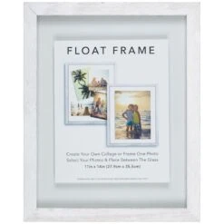 Whitewash Linear Profile Floating Wall Frame, 11x14
