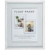 Whitewash Linear Profile Floating Wall Frame, 16x20 -Luxeframe Shop whitewash linear profile floating wall frame 16x20 1