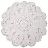 Whitewash Metal Embossed Medallion, 12" -Luxeframe Shop whitewash metal embossed medallion 12