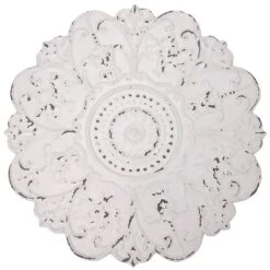 Whitewash Metal Embossed Medallion, 12"