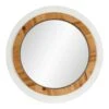 Whitewashed Woven Framed Round Wall Mirror, 28" -Luxeframe Shop whitewashed woven framed round wall mirror 28