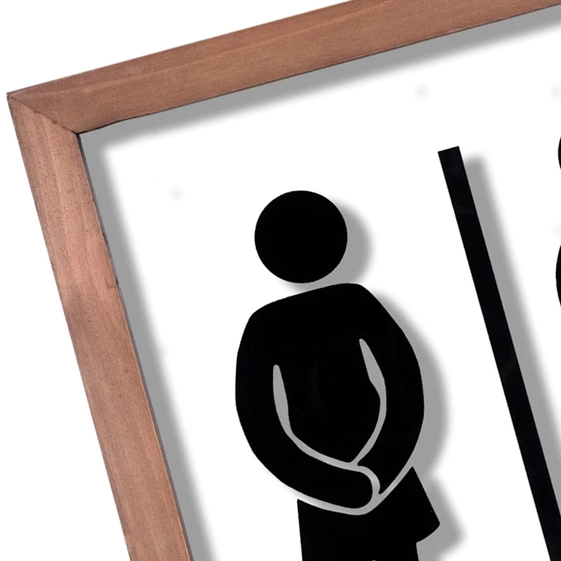 Women & Men Bathroom Wall Art, 10" 2 Women & Men Bathroom Wall Art, 10" - Image 2