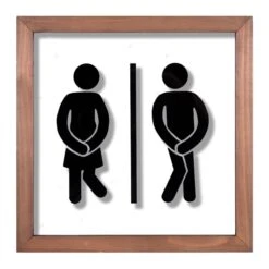Women & Men Bathroom Wall Art, 10"