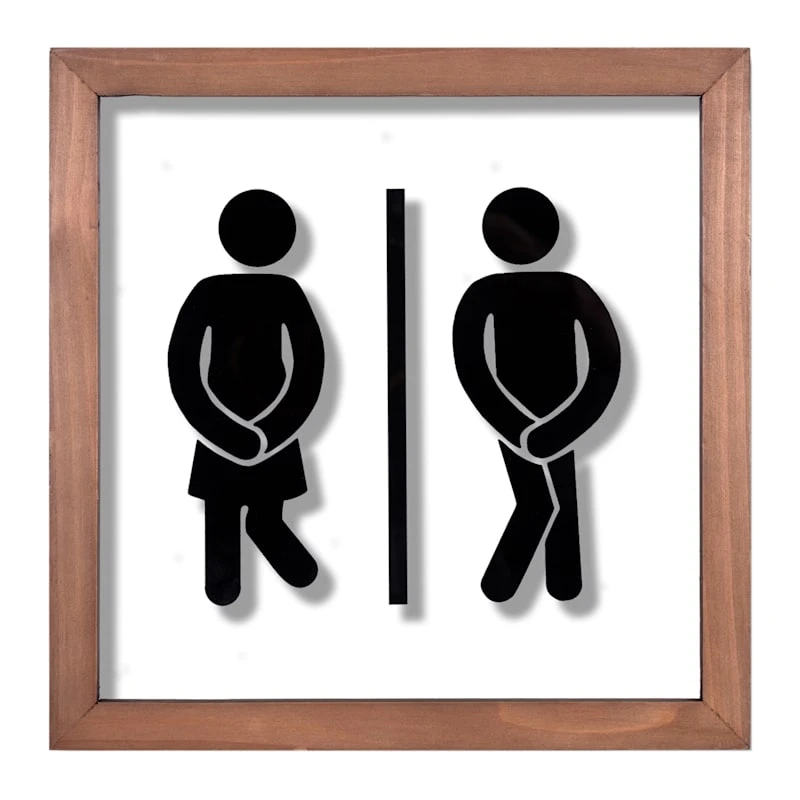 Women & Men Bathroom Wall Art, 10" 1 Women & Men Bathroom Wall Art, 10"