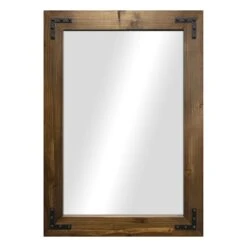 Wood & Metal Accents Framed Wall Mirror, 32x44