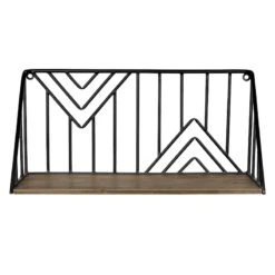 Wood & Metal Mountain Peak Wall Shelf, 18x9