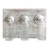 Wood & Metal Plaque With 3 Glass Wide Neck Jars, 10x14 -Luxeframe Shop wood metal plaque with 3 glass wide neck jars 10x14 1