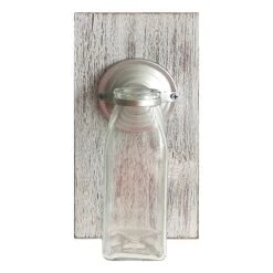 Wood & Metal Plaque With Neck Jar, 5x10