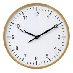 Wood & Metal Round Wall Clock, 16"