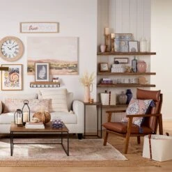 Wood & Metal Wall Shelf, 24x5 5 Wood & Metal Wall Shelf, 24x5 -Luxeframe Shop wood metal wall shelf 24x5 3