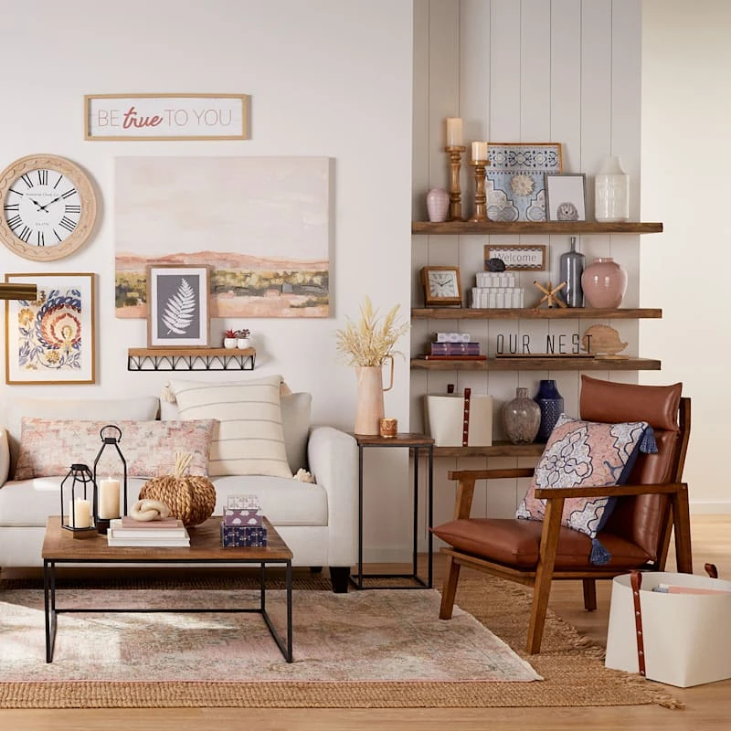 Wood & Metal Wall Shelf, 24x5 3 Wood & Metal Wall Shelf, 24x5 - Image 3