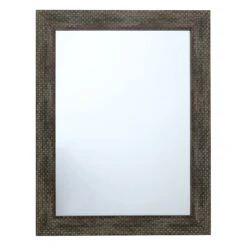 Woven Circle Wall Mirror, 22x28